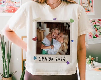 Camiseta personalizada con foto vintage para estudiantes de último año de 2026, promoción de 2026, camiseta de graduación, camiseta para estudiantes de último año de secundaria, camiseta para estudiantes de último año de 2026, camiseta de regreso a clases