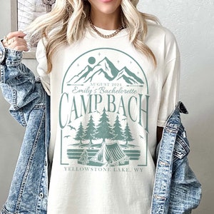 Vintage Camp Bachelorette Shirt, Custom Camping Bachelorette Shirts, Outdoor Mountain Bride Tee, Retro Lake Themed Bridal Party Gifts Hiking
