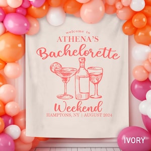 Bachelorette Weekend Banner, Custom Bach Party Welcome Sign, Personalized Aesthetic Bachelorette Party Decor, Custom Bridal Shower Backdrop