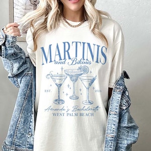 Custom Beach Bachelorette Shirts, Martinis and Bikinis, Custom Bachelorette Shirts, Personalized Luxury Bachelorette, Social Club Bach Shirt