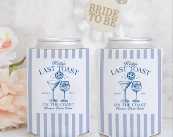 Letzter Toast an der Küste Dosenkühler, Küsten Bachelorette Dosenkühler, Strand Bachelorette Party Dekor, Cocktaildosenkühler Benutzerdefinierte Party Favors