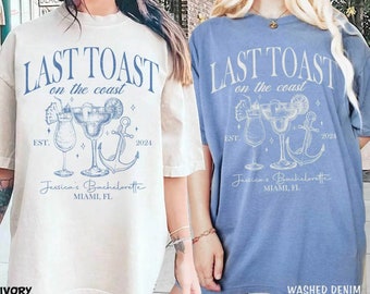 Beach Bachelorette Party Shirts, Last Toast on the Coast, Custom Bachelorette Shirts, Personalized Luxury Bachelorette, Social Club Bach