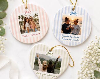 Personalized Best Friend Ornament, Custom Photo Ornament, Bestie Christmas Gift, Friendship Keepsake, Gift For Friends, Birthday Gift
