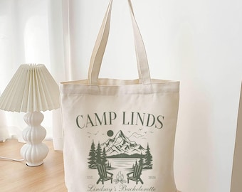 Camp Bachelorette Tote Bag, Bride Camping Tote Bag, Camp Bach Trip, Camp Bachelorette Party Favors, Lake Bachelorette, Glamping Bachelorette