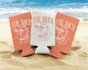 Coastal Bachelorette Party Can Coolers, Custom Beach Bachelorette Drink Holder, Bridal Party Favors, Wedding Gifts, Custom Beach Party Decor