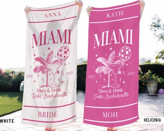 Personalized Bachelorette Towel Gifts, Bachelorette Beach Towel, Custom Bach Club Beach Towel, Weekend Beach Trip Gifts, Bridesmaid Gifts