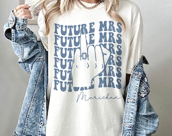 Retro Bachelorette Bride Shirt, Personalized Future Mrs Shirt, Custom Bridal, Bride to be Shirt, Custom Future Mrs Shirt, Comfort Colors tee