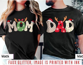 Mom and Dad Christmas Shirt, Christmas Mom Sweatshirt, Family Christmas Sweater, Christmas Couple Sweater, Holiday Mom Shirt, Couple Tees