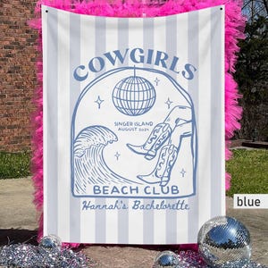 Coastal Cowgirl Bachelorette Party Banner, Personalized Girls Weekend Trip Photo Backdrop, Custom Tapestry For Coastal Bach Decor Aesthetic