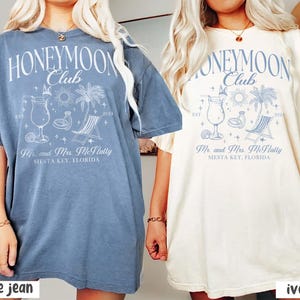 Custom Honeymoon Social Club Tshirt, His and Hers Shirts, Mr and Mrs Comfort Colors Shirts, Just Married Shirts, Honeymoon Club Shirts