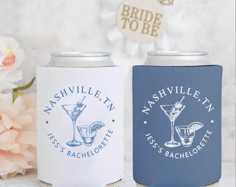 Enfriador de latas personalizado para despedida de soltera / Enfriador de latas personalizado / Despedida de soltera en la playa / Palm Springs / Recuerdos personalizados para despedida de soltera