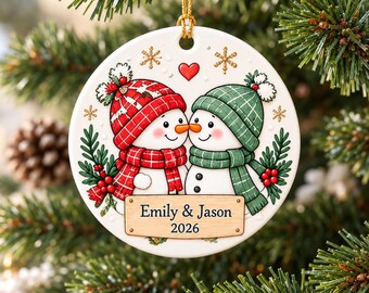Snowman Ornament, Anniversary Gift, Engagement Gift, First Christmas Together, Our First Christmas, Boyfriend Gift, Couple Ornament 2026