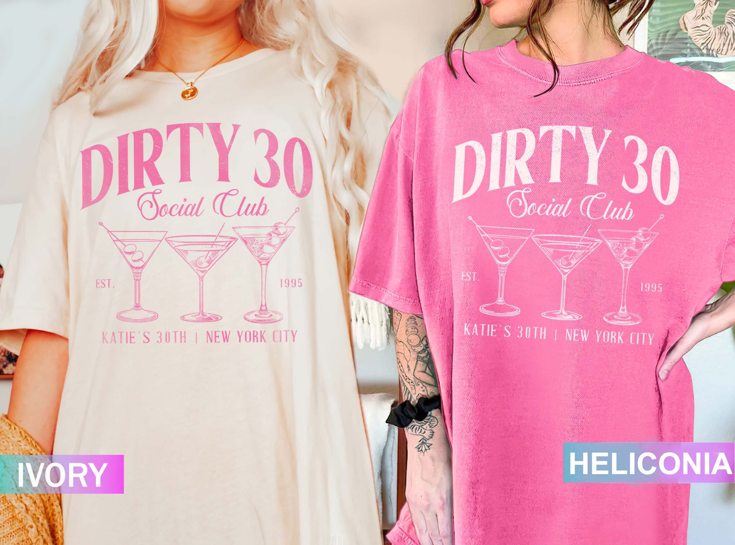 30th Birthday Shirt, Dirty 30 Shirt, Dirty Thirty Shirt, Custom 30s Birthday Gift Social Club Cocktail Shirt, Funny Birthday Weekend Shirt