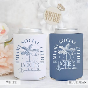 Beach Bachelorette Can Coolers Custom Last Toast On The Coast Can Cooler Coastal Bachelorette Party Gifts Bridal Party Can Cooler