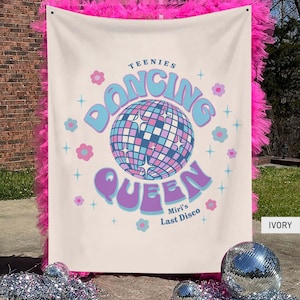 Dancing Queen Banner, Disco Themed Sign, Mamma Mia Party Decorations, Disco Bachelorette Backdrop Photo Spot, Last Disco Bachelorette Party