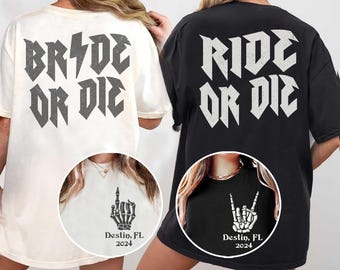 Bride Or Die Bachelorette Party Shirts Till Death Do We Party Rock And Roll Bride Bachelorette Spooky Bachelorette Shirts Witch Bachelorette