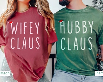 Hubby Claus Wifey Claus Christmas Shirts, Christmas Couple Matching Pajamas, Christmas Matching Shirts For Husband and Wife, Christmas Gift