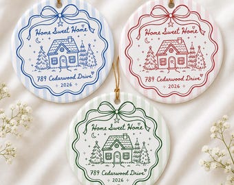 Personalized New Home Ornament, First Home Keepsake Gift for New Homeowners, New House Ornament, Housewarming Keepsake, Moving In Gift