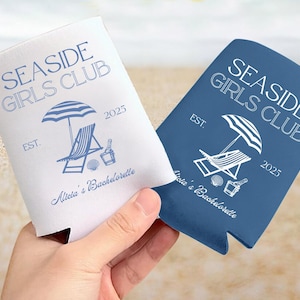 Coastal Bachelorette Party Can Coolers, Custom Beach Bachelorette Can Cooler, Bridal Party Favors, Wedding Gifts, Custom Beach Party Decor