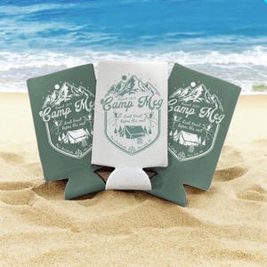 Camp Bachelorette Can Coolers, Camp Crew Bachelorette Party Can Coolers, Custom Bachelorette Party Can Cooler, Camp Bach, Bridal Party Favor