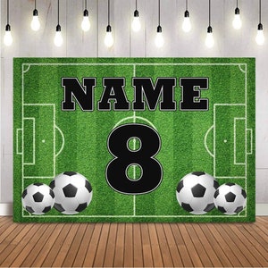 Telón de fondo de fútbol personalizado para fiesta cumpleaños, baby shower lub regalo para dekoración.
