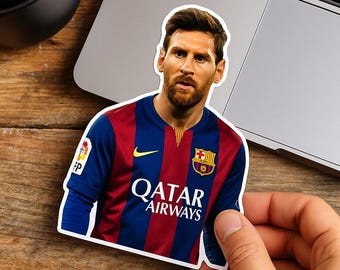 Pack de pegatinas de Lionel Messi: 50 pegatinas impermeables del Barcelona / Calcomanías de vinilo del FC Barça para portátil, botella de agua y álbumes de recortes.