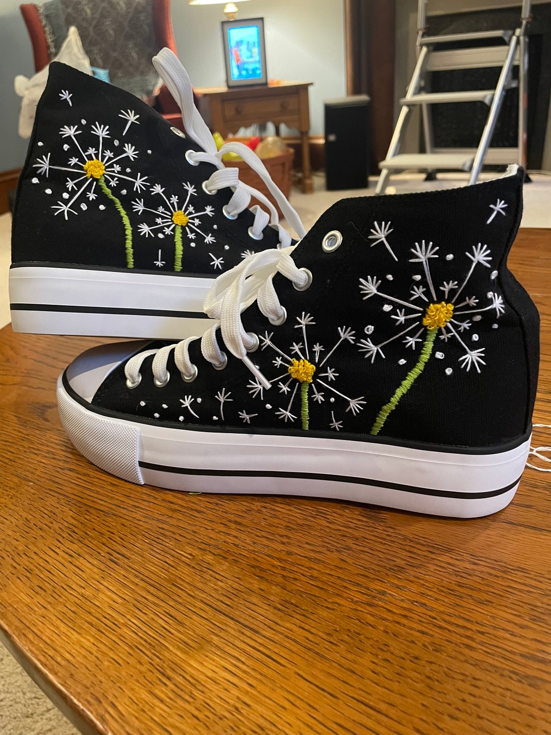 Hand Embroidered Chucks - Etsy