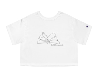 Unfold your mind. (book Lover's) Champion Women's Heritage Cropped T-Shirt