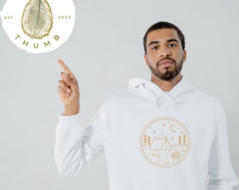 Camping Line Art (Unisex Heavy Blend Kapuzen-Sweatshirt)