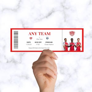 Personalisiertes Fußballticket (DIGITAL) - Sportticket - Veranstaltungskarte - Spielkarte - Fußballgeschenk - personalisierter Gutschein