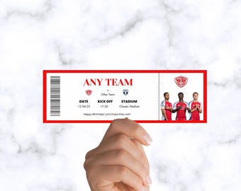 Spersonalizowany bilet na mecz piłki nożnej – spersonalizowany prezent sportowy (CYFROWY)