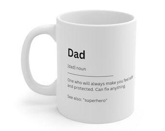 Classic Father's Day Mug | Ceramic Coffee Cup for Dads | Thoughtful Gift Idea for Fathers | Made in USA