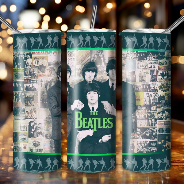 Tumbler Designs, Music Tumbler Wrap, Fab Four Tumbler Template, PNG Instant Download, Free Digital Download, Container Art, Musical Icons