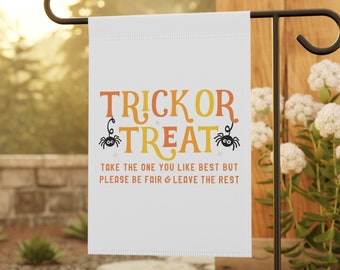 Halloween Trick or Treat Garden House Banner, Candy Sign, Please Take One, Outdoor Halloween Decoration
