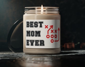 Best Mom Ever Candle, Football Themed Mother's Day Gift, Soy Candle, Sports Lover, Gift For Her, Scented Candle