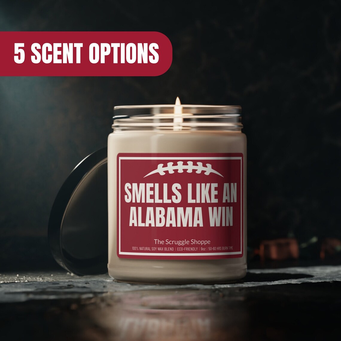Smells Like an Alabama Win Soy Candle, Crimson Tide Football Fan Gift