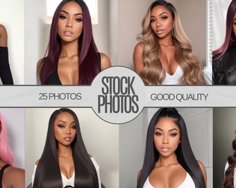 Beauty Wig Model Stock Photos: AI Photography, Commercial Use (25 Photos)
