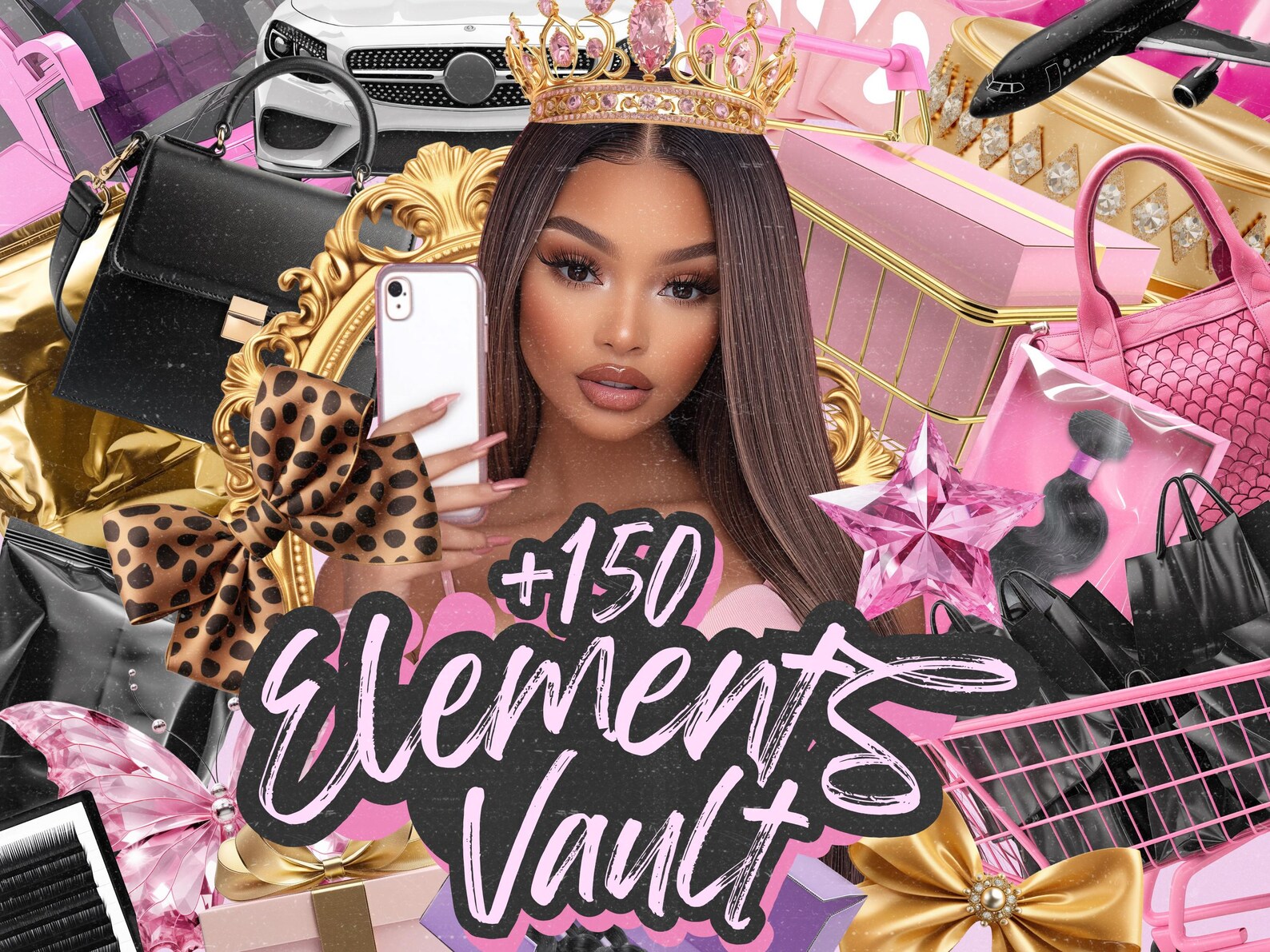 Graphic Glam Elements Pack, +150, Clip Art, the Elements Vault, Hair ...