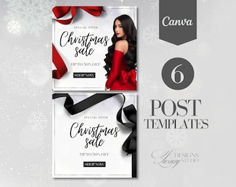 Elegante kerstfoldersjabloon: goud en zwart canvasontwerp (6 versies)
