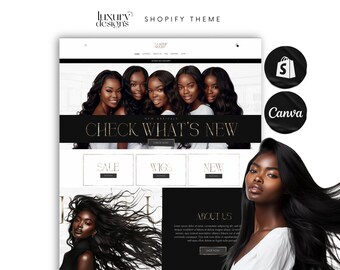 Haar Geschäft Shopify Theme: Braun & Rosa Website Template