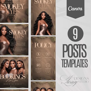 Beauty Canva Templates: Makeup Artist Instagram Posts (Digital Download)
