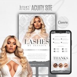 DIY Acuity Scheduling Website Template, Acuity Website Design, Bearbeitung in Canva, Nail Tech, Lash Tech, Makeup Artist, Beauty Business, Luxus