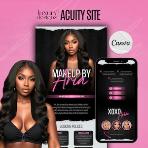 DIY Acuity Scheduling Website Template, Acuity Website Design, Bearbeitung in Canva, Nail Tech, Lash Tech, Makeup Artist, Beauty Business, Luxus