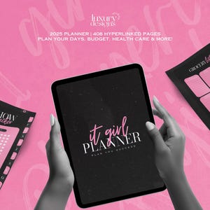 2025 Digital Pink Girly Planner, iPad & Android, Monthly, Daily, Journal, It Girl, GoodNotes Planner, Hyperlinked, Rich Girl Planer