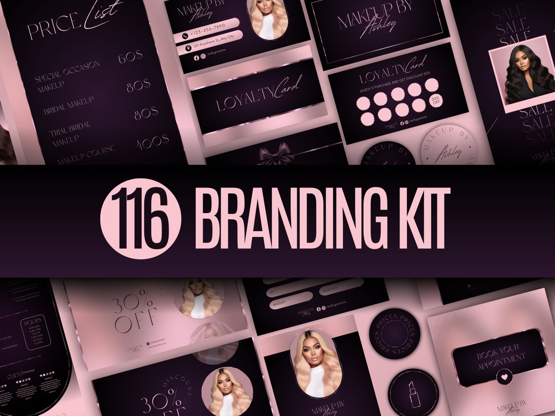 Beauty Canva Template: Rose Gold Branding Kit (digital Download) - Etsy
