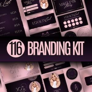 Beauty Canva Template, Beauty Branding kit, Makeup Artist kit, Instagram Beauty Template, IG post, Templates For Beauty Business, Rose Gold