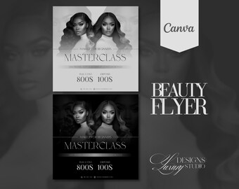 Flyer make-up masterclass: sjabloon schoonheidscursus (Canva Edit)