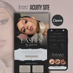 DIY Acuity Scheduling Website Template, Acuity Website Design, Bearbeitung in Canva, Nail Tech, Lash Tech, Makeup Artist, Beauty Business, Luxus