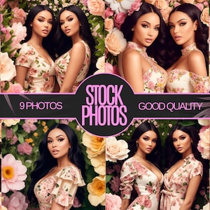AI Fashion Stock Photos: Beauty, Hair, Makeup (9 Photos - Commercial Use)