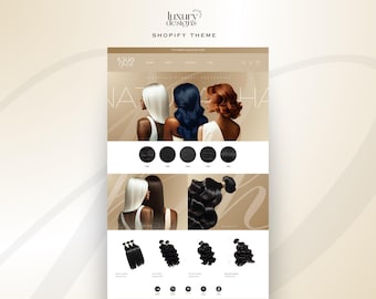 Tema de Shopify de lujo dorado: negocio de peluquería, diseño web elegante